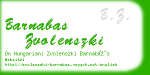 barnabas zvolenszki business card